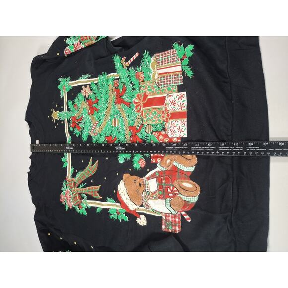Vintage 80s 90s Christmas On Main Street Ugly Christmas Sweater LG - Picture 3 of 5